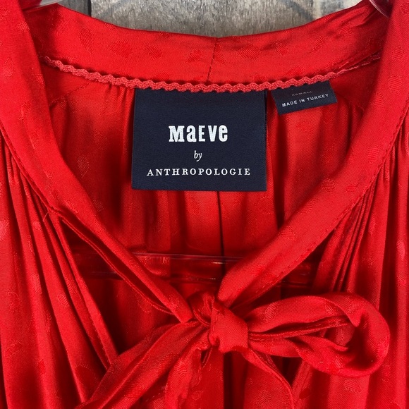 Anthropologie Maeve Wendy Dress in Bright Red Size Extra Small. - Picture 13 of 15